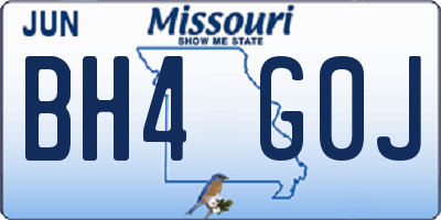 MO license plate BH4G0J