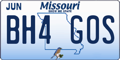 MO license plate BH4G0S