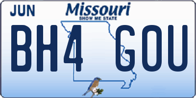 MO license plate BH4G0U
