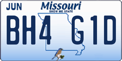 MO license plate BH4G1D