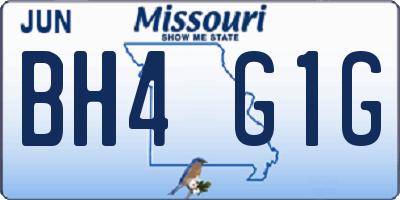 MO license plate BH4G1G