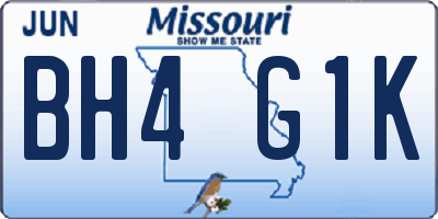 MO license plate BH4G1K