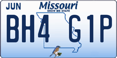 MO license plate BH4G1P