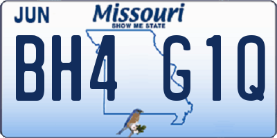 MO license plate BH4G1Q