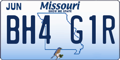 MO license plate BH4G1R