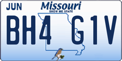 MO license plate BH4G1V