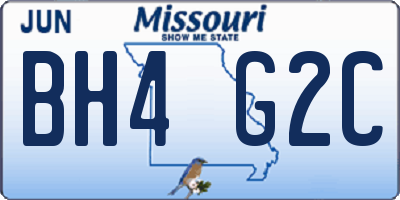 MO license plate BH4G2C