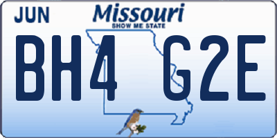 MO license plate BH4G2E