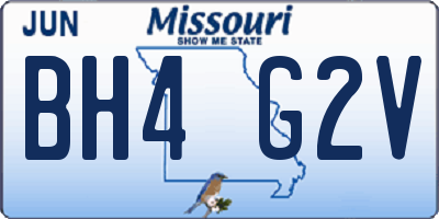 MO license plate BH4G2V