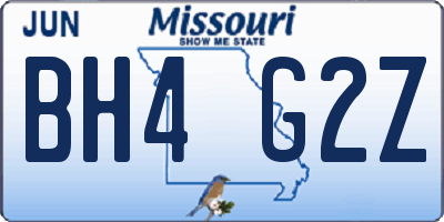 MO license plate BH4G2Z
