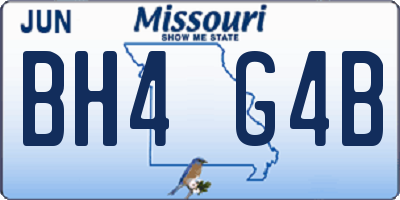 MO license plate BH4G4B