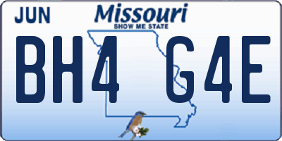 MO license plate BH4G4E