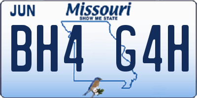 MO license plate BH4G4H