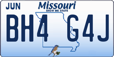 MO license plate BH4G4J