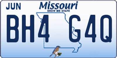 MO license plate BH4G4Q