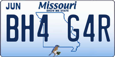 MO license plate BH4G4R