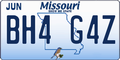 MO license plate BH4G4Z