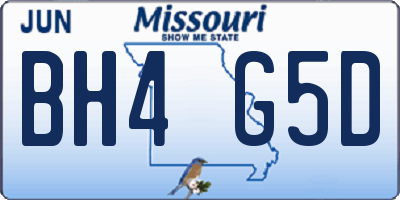 MO license plate BH4G5D