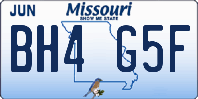 MO license plate BH4G5F