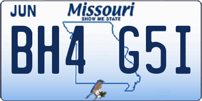 MO license plate BH4G5I