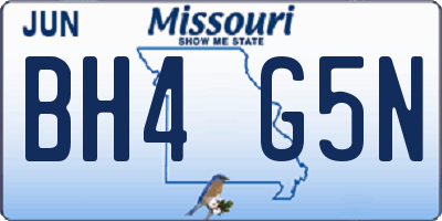 MO license plate BH4G5N