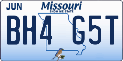 MO license plate BH4G5T