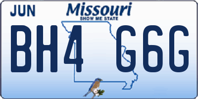 MO license plate BH4G6G