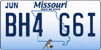 MO license plate BH4G6I