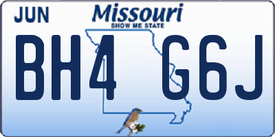 MO license plate BH4G6J