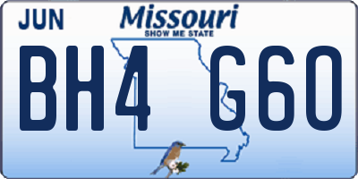 MO license plate BH4G6O