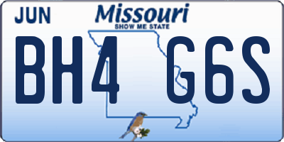 MO license plate BH4G6S
