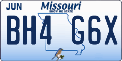 MO license plate BH4G6X