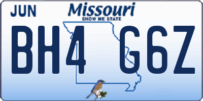MO license plate BH4G6Z