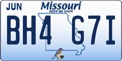 MO license plate BH4G7I