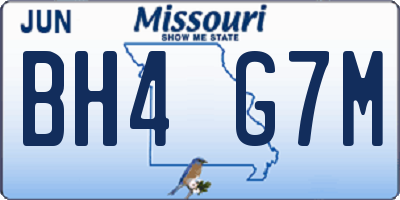 MO license plate BH4G7M