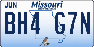 MO license plate BH4G7N