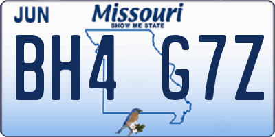 MO license plate BH4G7Z