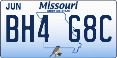 MO license plate BH4G8C