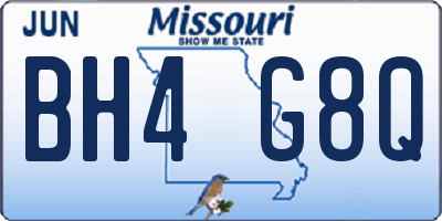 MO license plate BH4G8Q