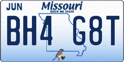 MO license plate BH4G8T