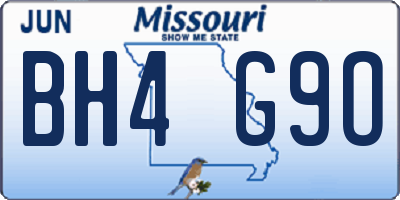 MO license plate BH4G9O