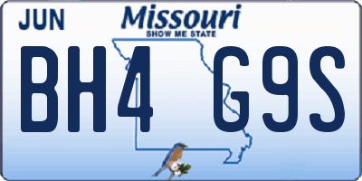 MO license plate BH4G9S