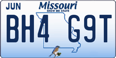 MO license plate BH4G9T