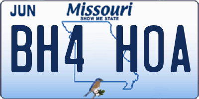 MO license plate BH4H0A