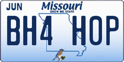 MO license plate BH4H0P