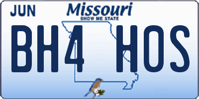 MO license plate BH4H0S