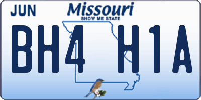 MO license plate BH4H1A