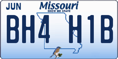 MO license plate BH4H1B