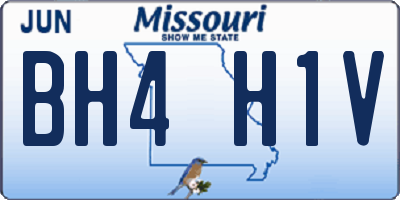 MO license plate BH4H1V