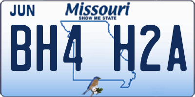 MO license plate BH4H2A
